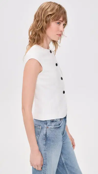 ALIGNE Connie Linen Mix Button Up Top White | Thumbnail 4 ALIGNE Connie Linen Mix Button Up Top White | Thumbnail 4