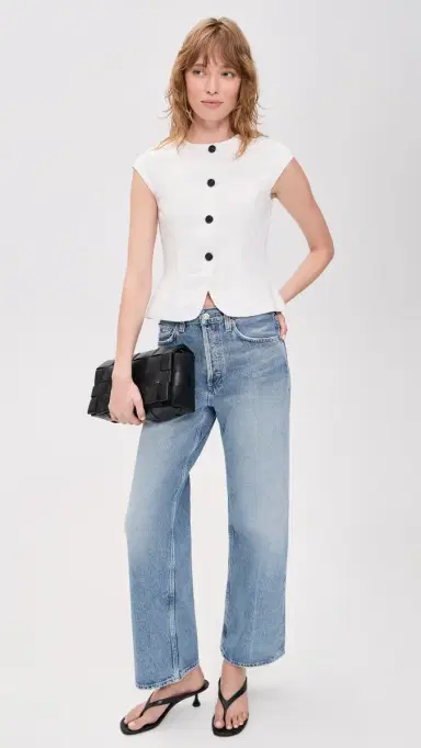 ALIGNE Connie Linen Mix Button Up Top White | Thumbnail 5 ALIGNE Connie Linen Mix Button Up Top White | Thumbnail 5