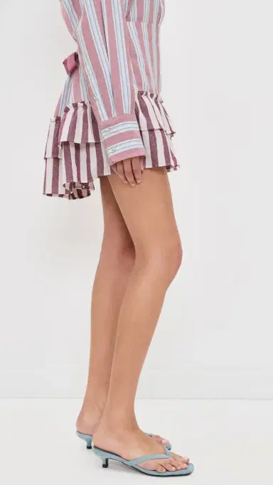 Coniglio Palm Beach Cinch Back Miniskirt Claret Combo Stripe One Size | Thumbnail 4 Coniglio Palm Beach Cinch Back Miniskirt Claret Combo Stripe One Size | Thumbnail 4