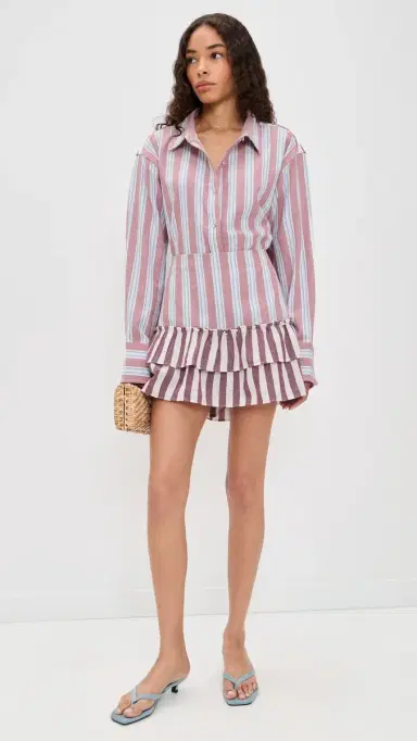 Coniglio Palm Beach Cinch Back Miniskirt Claret Combo Stripe One Size | Thumbnail 5 Coniglio Palm Beach Cinch Back Miniskirt Claret Combo Stripe One Size | Thumbnail 5