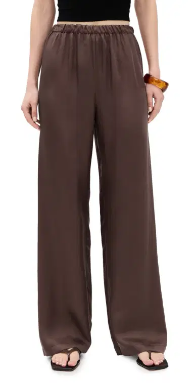 Enza Costa Fluid Twill Pants Chocolate | Thumbnail 1 Enza Costa Fluid Twill Pants Chocolate | Thumbnail 1
