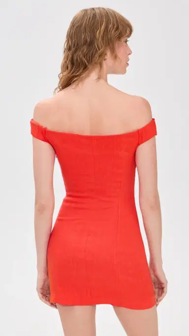 SIR. Elodie Off Shoulder Mini Dress Poppy | Thumbnail 3 SIR. Elodie Off Shoulder Mini Dress Poppy | Thumbnail 3
