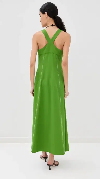 Rosie Assoulin Row, Row, Row Your Buttons Dress Grass Green | Thumbnail 3 Rosie Assoulin Row, Row, Row Your Buttons Dress Grass Green | Thumbnail 3