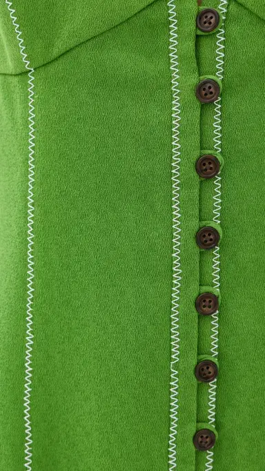 Rosie Assoulin Row, Row, Row Your Buttons Dress Grass Green | Thumbnail 6 Rosie Assoulin Row, Row, Row Your Buttons Dress Grass Green | Thumbnail 6