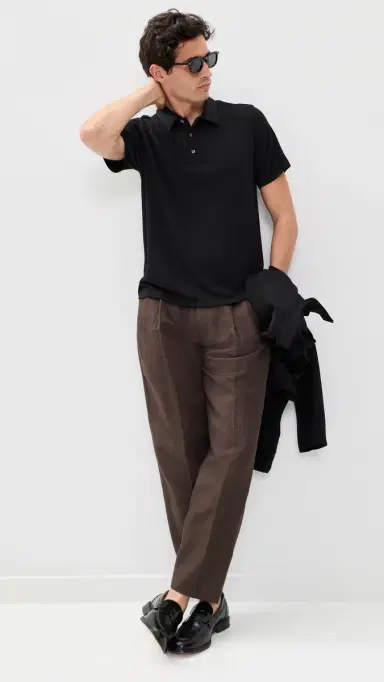 Theory Bron Polo in Modal Jersey Black M | Thumbnail 5 Theory Bron Polo in Modal Jersey Black M | Thumbnail 5
