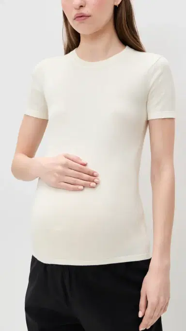 Hatch The Softsculpt Knit Tee Ivory S | Thumbnail 2 Hatch The Softsculpt Knit Tee Ivory S | Thumbnail 2