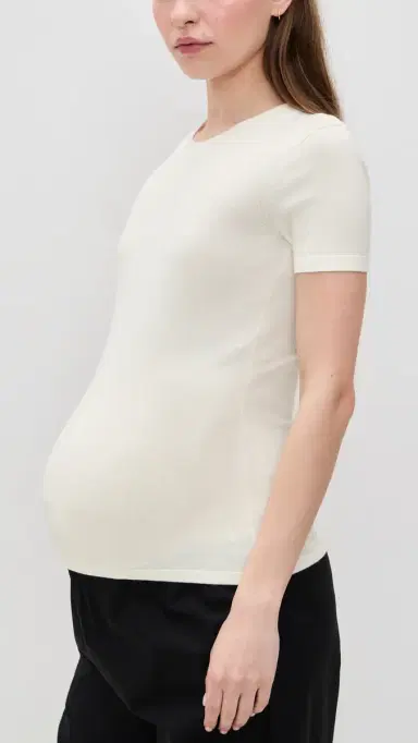 Hatch The Softsculpt Knit Tee Ivory S | Thumbnail 4 Hatch The Softsculpt Knit Tee Ivory S | Thumbnail 4