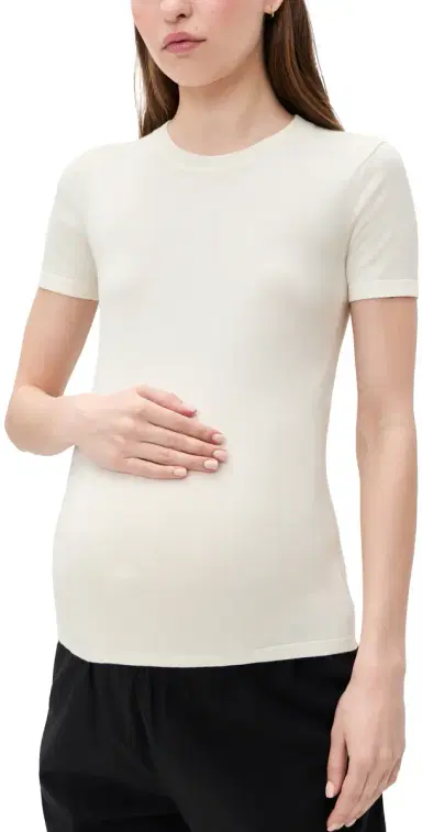 Hatch The Softsculpt Knit Tee Ivory S | Thumbnail 1 Hatch The Softsculpt Knit Tee Ivory S | Thumbnail 1