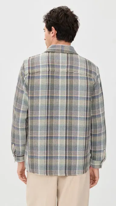Wax London Whiting Basket Weave Overshirt Blue/Green | Thumbnail 3 Wax London Whiting Basket Weave Overshirt Blue/Green | Thumbnail 3