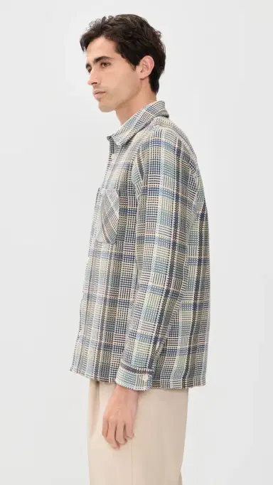 Wax London Whiting Basket Weave Overshirt Blue/Green | Thumbnail 4 Wax London Whiting Basket Weave Overshirt Blue/Green | Thumbnail 4
