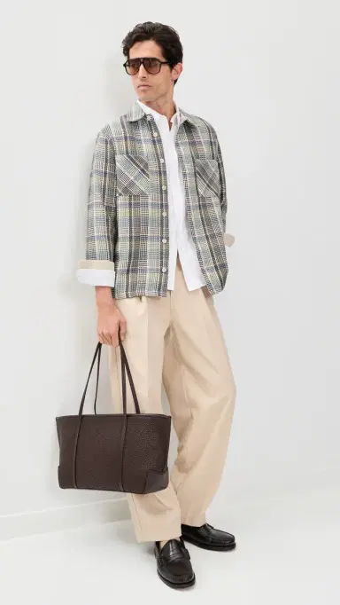 Wax London Whiting Basket Weave Overshirt Blue/Green | Thumbnail 5 Wax London Whiting Basket Weave Overshirt Blue/Green | Thumbnail 5