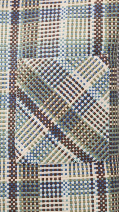 Wax London Whiting Basket Weave Overshirt Blue/Green | Thumbnail 6 Wax London Whiting Basket Weave Overshirt Blue/Green | Thumbnail 6