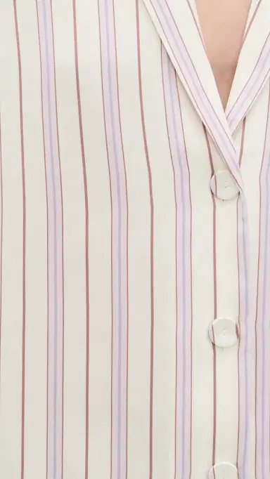 Lunya Washable ilk Button Up Short et Wisteria tripe | Thumbnail 6 Lunya Washable ilk Button Up Short et Wisteria tripe | Thumbnail 6