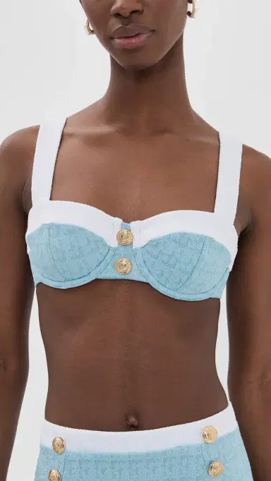 L'AGENCE Alexandria Chic tructured Bikini Top Powder Blue | Thumbnail 2 L'AGENCE Alexandria Chic tructured Bikini Top Powder Blue | Thumbnail 2