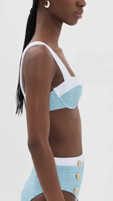 L'AGENCE Alexandria Chic tructured Bikini Top Powder Blue | Thumbnail 4 L'AGENCE Alexandria Chic tructured Bikini Top Powder Blue | Thumbnail 4