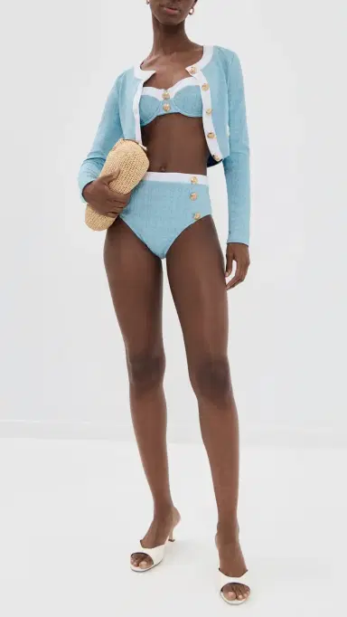 L'AGENCE Alexandria Chic tructured Bikini Top Powder Blue | Thumbnail 5 L'AGENCE Alexandria Chic tructured Bikini Top Powder Blue | Thumbnail 5