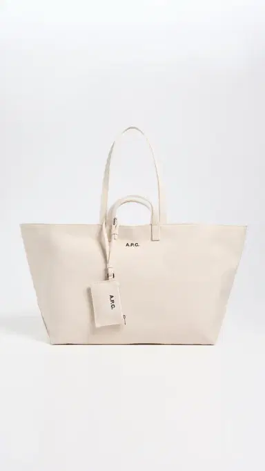 A.P.C. A. P.C. Le Drummer Toile Tote Bag Ecru One Size | Thumbnail 2 A.P.C. A. P.C. Le Drummer Toile Tote Bag Ecru One Size | Thumbnail 2