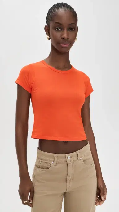 Éterne Short Sleeve Baby Tee Papaya | Thumbnail 2 Éterne Short Sleeve Baby Tee Papaya | Thumbnail 2