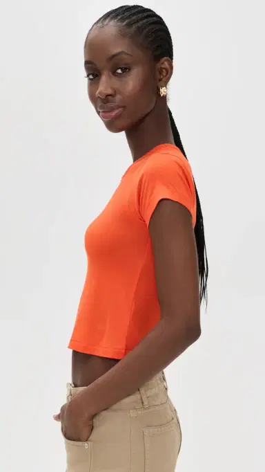 Éterne Short Sleeve Baby Tee Papaya | Thumbnail 4 Éterne Short Sleeve Baby Tee Papaya | Thumbnail 4