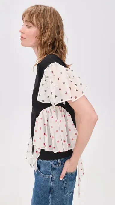 MSGM Polka Dot Tee Black | Thumbnail 4 MSGM Polka Dot Tee Black | Thumbnail 4