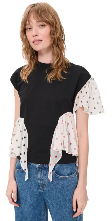 MSGM Polka Dot Tee Black | Thumbnail 1 MSGM Polka Dot Tee Black | Thumbnail 1