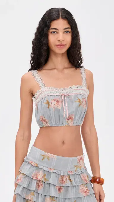 LoveShackFancy Broca Top Rustic Sky M | Thumbnail 2 LoveShackFancy Broca Top Rustic Sky M | Thumbnail 2