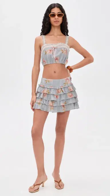 LoveShackFancy Broca Top Rustic Sky M | Thumbnail 5 LoveShackFancy Broca Top Rustic Sky M | Thumbnail 5