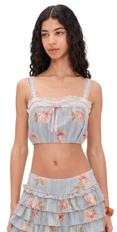 LoveShackFancy Broca Top Rustic Sky M | Thumbnail 1 LoveShackFancy Broca Top Rustic Sky M | Thumbnail 1