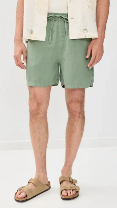 Bather inen eisure Shorts 5 Sage | Thumbnail 2 Bather inen eisure Shorts 5 Sage | Thumbnail 2