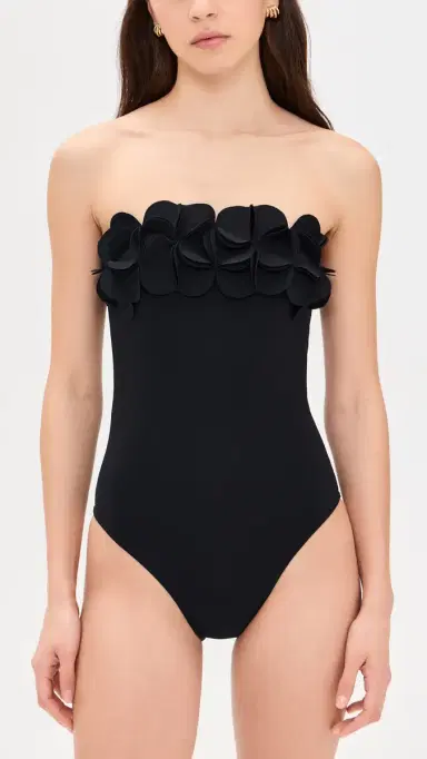 Karla Colletto Tess Bandeau One Piece with Shelf Bra Black | Thumbnail 2 Karla Colletto Tess Bandeau One Piece with Shelf Bra Black | Thumbnail 2
