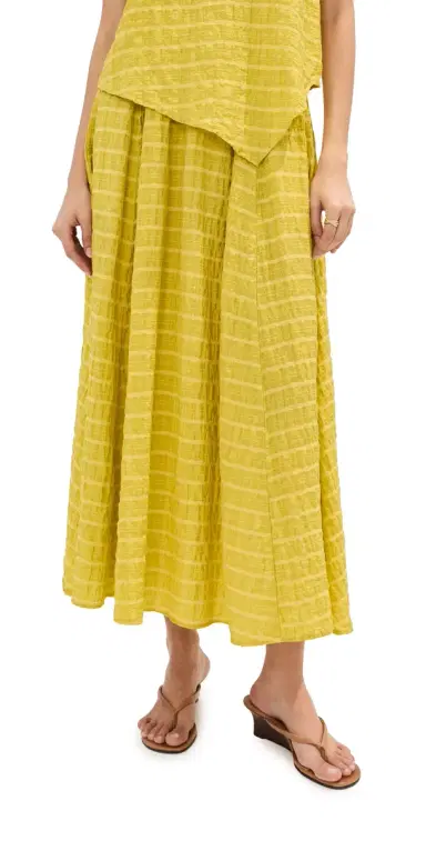 LE BOP Martha Checked Skirt Chartreuse | Thumbnail 1 LE BOP Martha Checked Skirt Chartreuse | Thumbnail 1