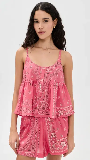 The Great. The Nighttime Camisole Pink Bandana Patchwork | Thumbnail 2 The Great. The Nighttime Camisole Pink Bandana Patchwork | Thumbnail 2