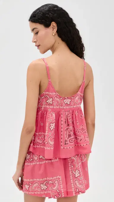The Great. The Nighttime Camisole Pink Bandana Patchwork | Thumbnail 3 The Great. The Nighttime Camisole Pink Bandana Patchwork | Thumbnail 3