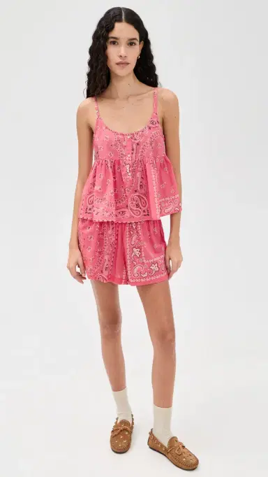 The Great. The Nighttime Camisole Pink Bandana Patchwork | Thumbnail 5 The Great. The Nighttime Camisole Pink Bandana Patchwork | Thumbnail 5