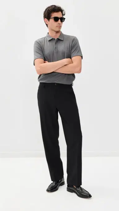 Theory Bron Polo in Modal Jersey Carbon L | Thumbnail 5 Theory Bron Polo in Modal Jersey Carbon L | Thumbnail 5