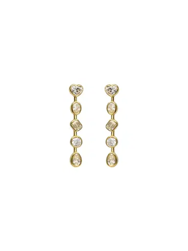 Wish Fine Jewelry 1.88ct Diamond 14K Gold Multi Shape Bezel Dangle Earrings | Thumbnail 1 Wish Fine Jewelry 1.88ct Diamond 14K Gold Multi Shape Bezel Dangle Earrings | Thumbnail 1