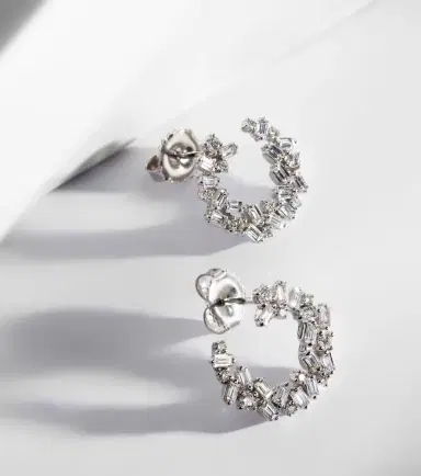 Suzanne Kalan Chloé 18kt white gold hoop earrings with diamonds | Thumbnail 5 Suzanne Kalan Chloé 18kt white gold hoop earrings with diamonds | Thumbnail 5