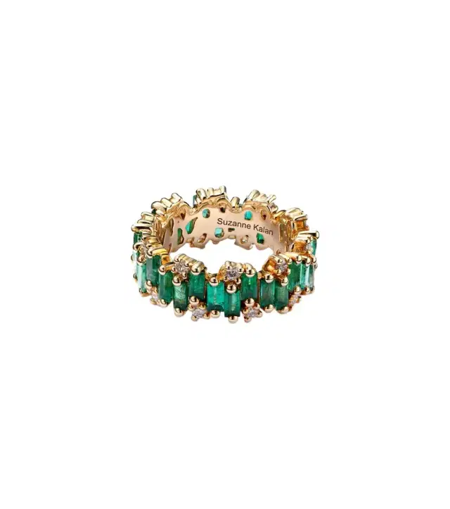 18kt gold ring with emeralds 18kt gold ring with emeralds