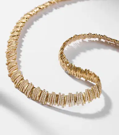 Suzanne Kalan Classic 18kt gold necklace with diamonds | Thumbnail 4 Suzanne Kalan Classic 18kt gold necklace with diamonds | Thumbnail 4