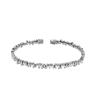 Suzanne Kalan Classic 18kt white gold bangle with diamonds | Thumbnail 1 Suzanne Kalan Classic 18kt white gold bangle with diamonds | Thumbnail 1