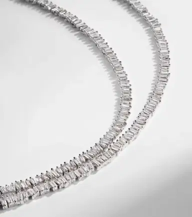 Suzanne Kalan Classic 18kt white gold tennis necklace with diamonds | Thumbnail 4 Suzanne Kalan Classic 18kt white gold tennis necklace with diamonds | Thumbnail 4