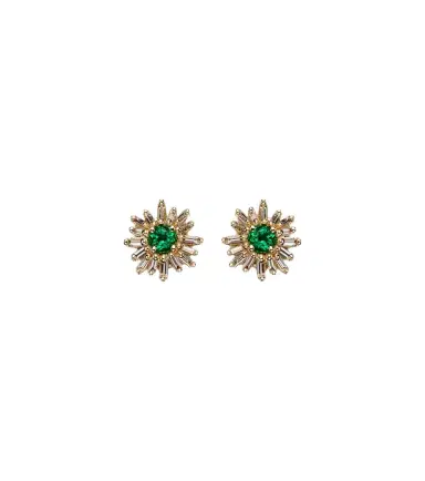 Suzanne Kalan 18kt gold earrings with diamonds and emeralds | Thumbnail 1 Suzanne Kalan 18kt gold earrings with diamonds and emeralds | Thumbnail 1