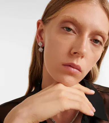 Suzanne Kalan 18kt white gold drop earrings with diamonds | Thumbnail 4 Suzanne Kalan 18kt white gold drop earrings with diamonds | Thumbnail 4