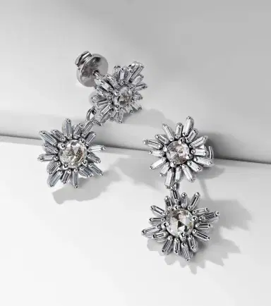 Suzanne Kalan 18kt white gold drop earrings with diamonds | Thumbnail 5 Suzanne Kalan 18kt white gold drop earrings with diamonds | Thumbnail 5