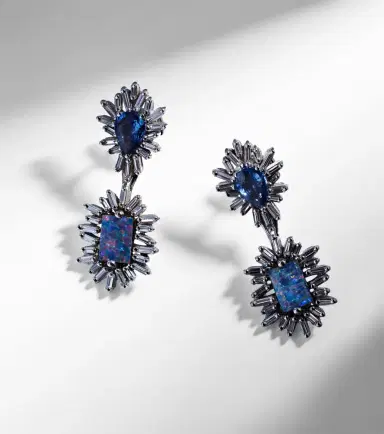Suzanne Kalan 18kt white gold drop earrings with gemstones | Thumbnail 4 Suzanne Kalan 18kt white gold drop earrings with gemstones | Thumbnail 4