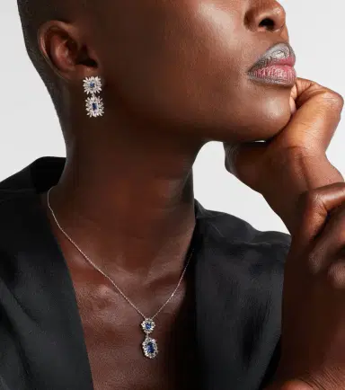 Suzanne Kalan Doublet 18k white gold drop earrings with sapphires and diamonds | Thumbnail 2 Suzanne Kalan Doublet 18k white gold drop earrings with sapphires and diamonds | Thumbnail 2