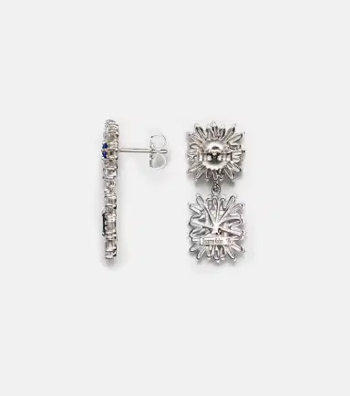 Suzanne Kalan Doublet 18k white gold drop earrings with sapphires and diamonds | Thumbnail 4 Suzanne Kalan Doublet 18k white gold drop earrings with sapphires and diamonds | Thumbnail 4