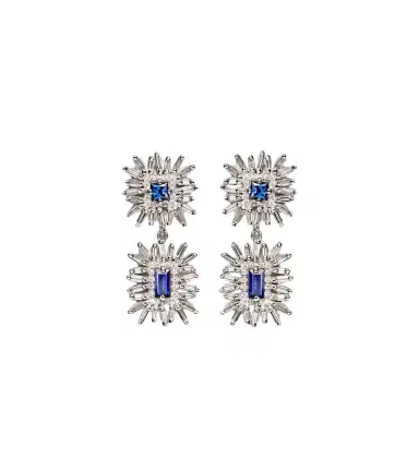 Suzanne Kalan Doublet 18k white gold drop earrings with sapphires and diamonds | Thumbnail 1 Suzanne Kalan Doublet 18k white gold drop earrings with sapphires and diamonds | Thumbnail 1
