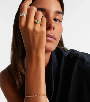 Suzanne Kalan Evil Eye Mini 18kt gold ring with turquoise and diamonds | Thumbnail 4 Suzanne Kalan Evil Eye Mini 18kt gold ring with turquoise and diamonds | Thumbnail 4