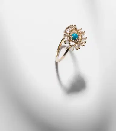 Suzanne Kalan Evil Eye Mini 18kt gold ring with turquoise and diamonds | Thumbnail 5 Suzanne Kalan Evil Eye Mini 18kt gold ring with turquoise and diamonds | Thumbnail 5